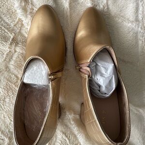 Allegra K Women's Heel Boots Pointed Toe Chunky Heels Ankle Booties